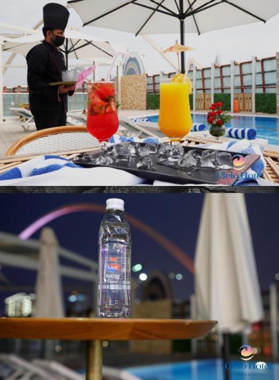 Cielo Hotel Lusail Qatar Buitenkant foto A bottle of Al-Jazeera bottled water