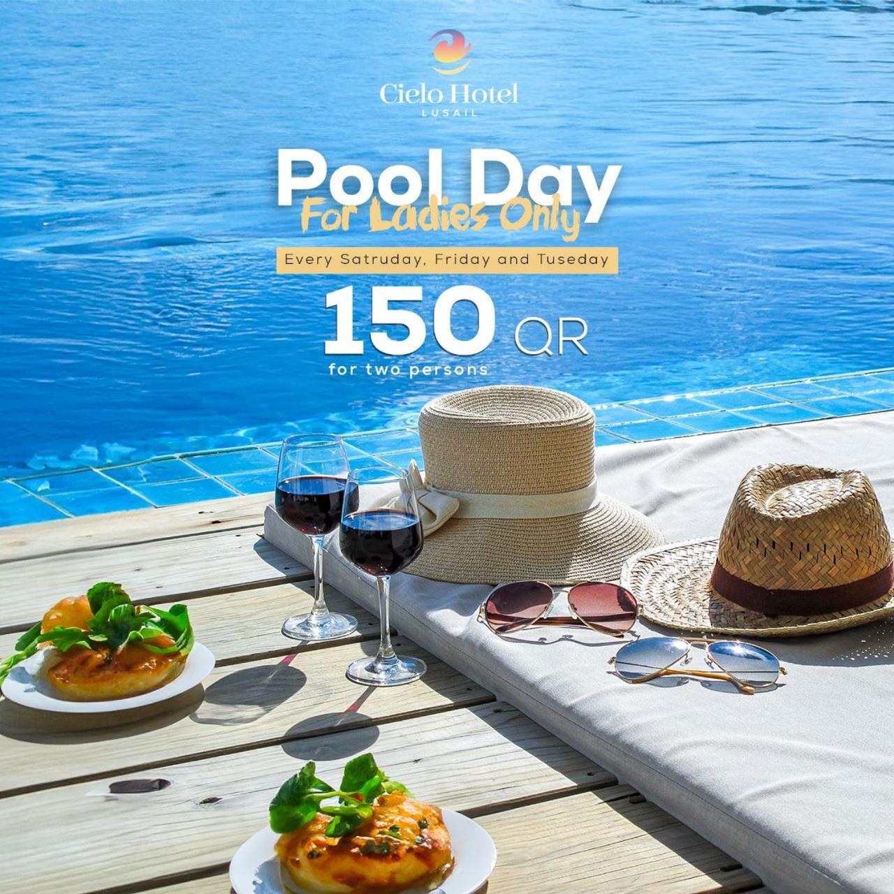 Cielo Hotel Lusail Qatar Buitenkant foto Pool Day